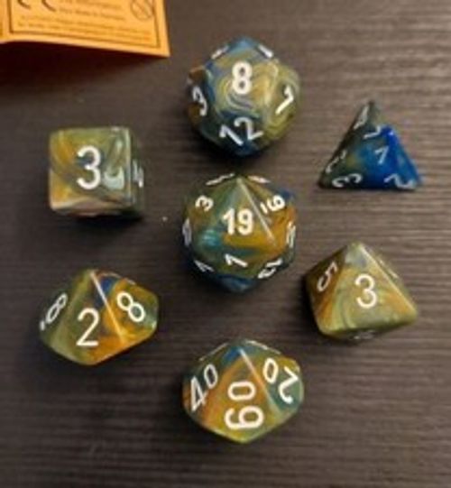 Chessex Festive Polyhedral Dice Set 10mm — 7-Piece RPG Dice