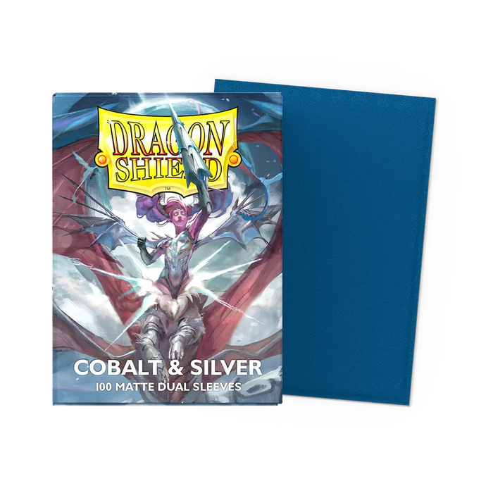 Dragon Shield: Standard 100ct Sleeves - Cobalt & Silver (Matte Dual)
