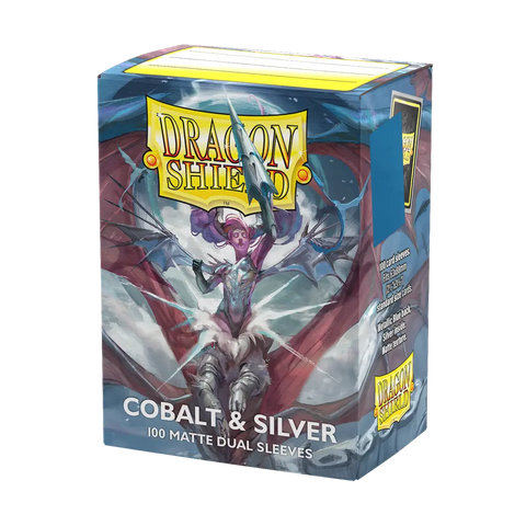 Dragon Shield: Standard 100ct Sleeves - Cobalt & Silver (Matte Dual)
