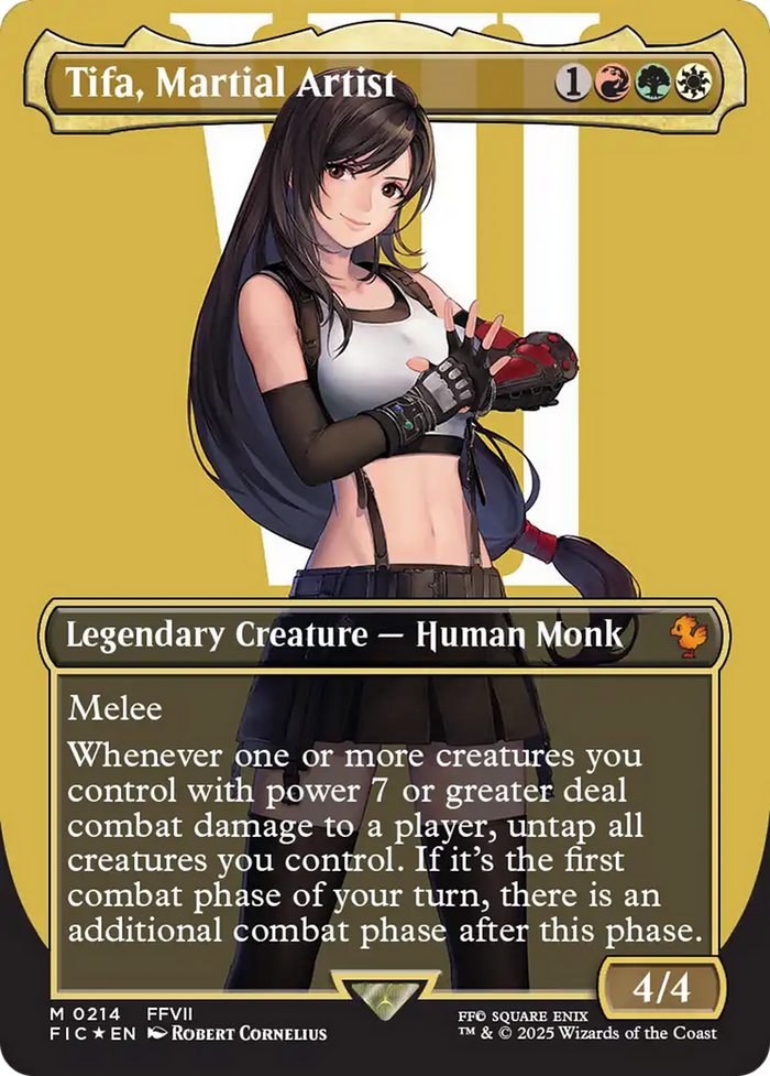 Tifa, Martial Artist (Borderless) (Surge Foil) [FINAL FANTASY Commander]