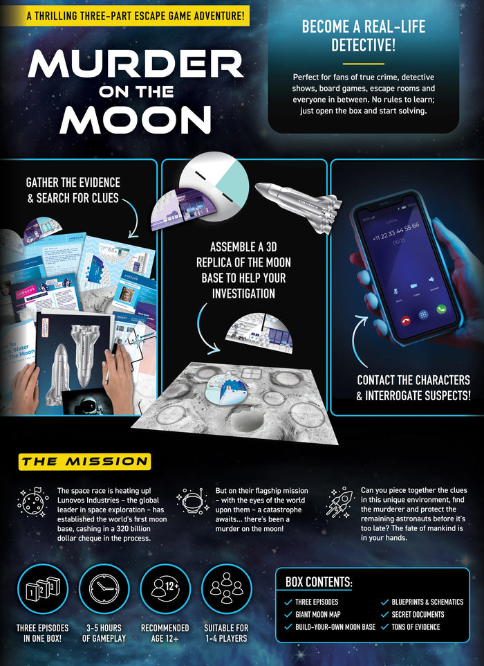 Murder On The Moon: An Escape Game Adventure [Board Game]