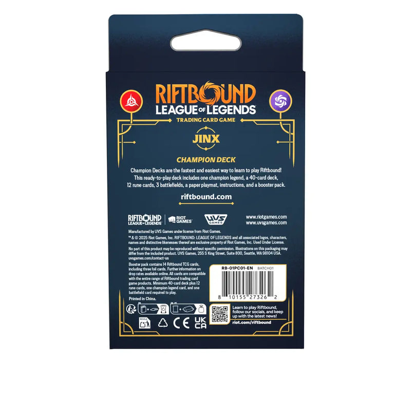 Riftbound: League of Legends TCG - Origins - Jinx Champion Deck