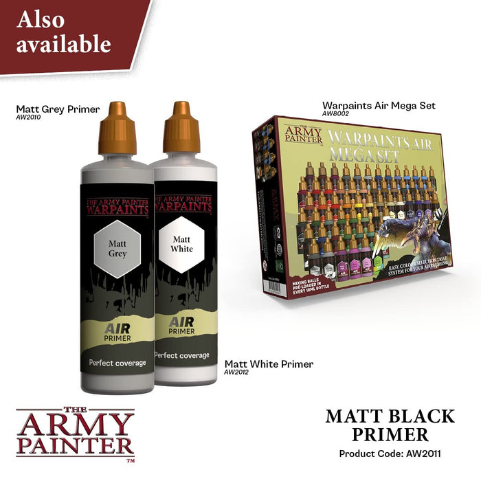 The Army Painter Warpaints Air Primer Matt Black 100ml Airbrush Paint