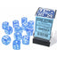 Chessex Borealis D6 Dice Set: 16mm Sky Blue/White