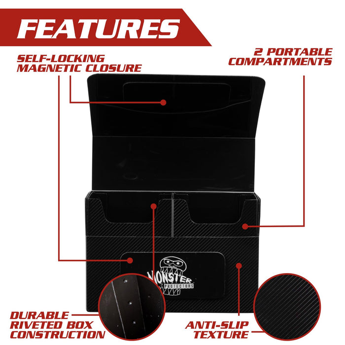 Magnetic Double Deck Box: Yellow - Holds 150 TCG Cards with Self-Locking Closure