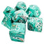 Dice Mega Hedrals: Marble Oxi-Copper/White 7-Set Polyhedral Dice Set