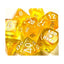 Chessex Dice Lab 6: Borealis 7-Piece Polyhedral Dice Set: Canary/White