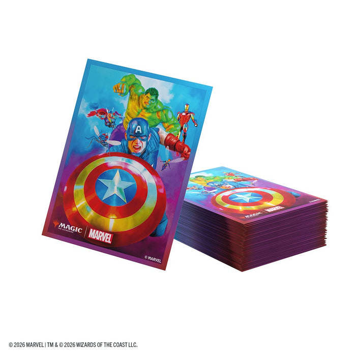 Gamegenic Marvel Super Heroes Premium Art Sleeves: Captain America Team League