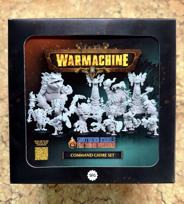 Warmachine: Southern Kriels Fire Tongue Warriors Command Cadre Miniatures