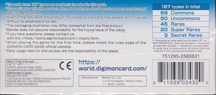 Bandai Digimon Card Game V 1.0 Booster Box (24 Packs)
