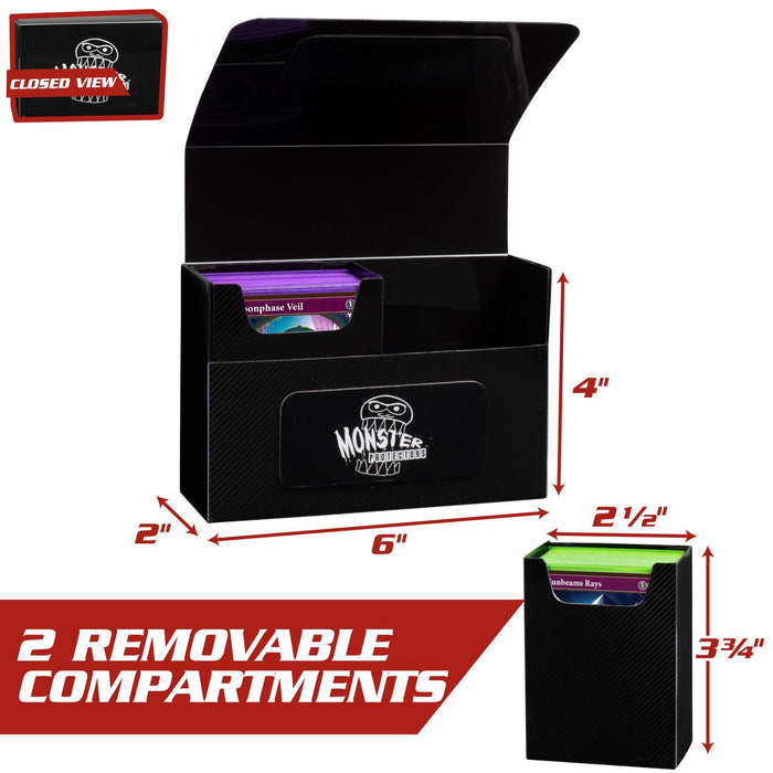Magnetic Double Deck Box: Yellow - Holds 150 TCG Cards with Self-Locking Closure
