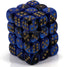Chessex Dice Block: 36 Gemini Black-Blue with Gold d6 Dice