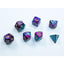 Chessex Gemini Polyhedral Dice Set: Purple-Teal with Gold Numbering