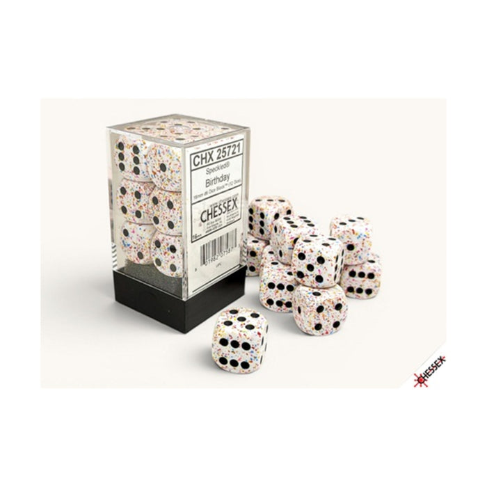 Chessex Speckled Dice d6 16mm: Birthday (12 Pack)