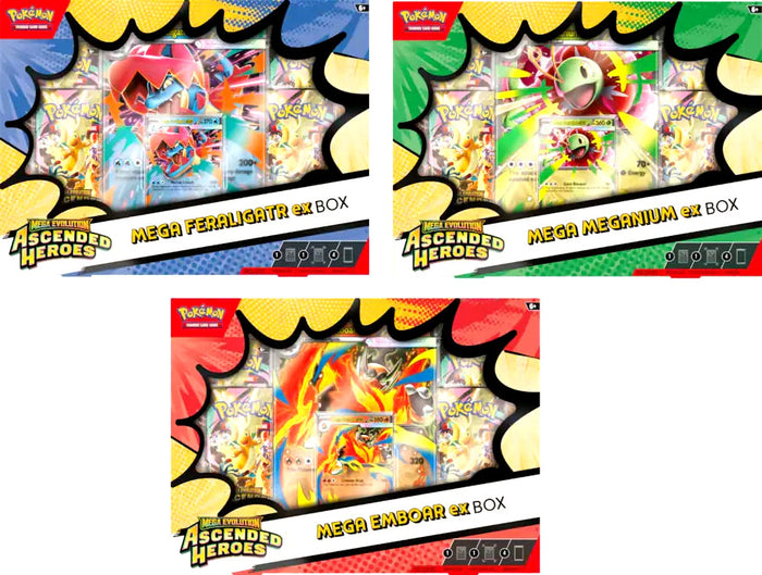 Pokemon Ascended Heroes Mega ex Box Bundle (3 Boxes)