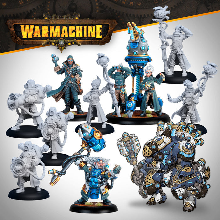 Steamforged Games Warmachine: Cygnar - Storm Forge Command Cadre Miniatures