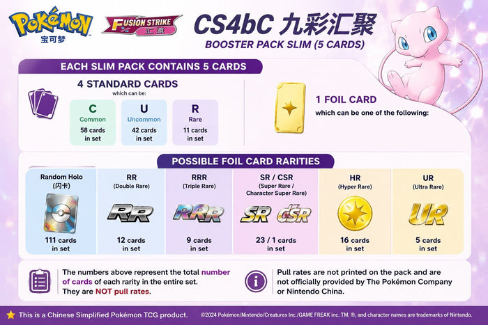Pokemon TCG: Chinese CS4bC Mew Nine Colors Gathering Booster Pack (5 Cards)