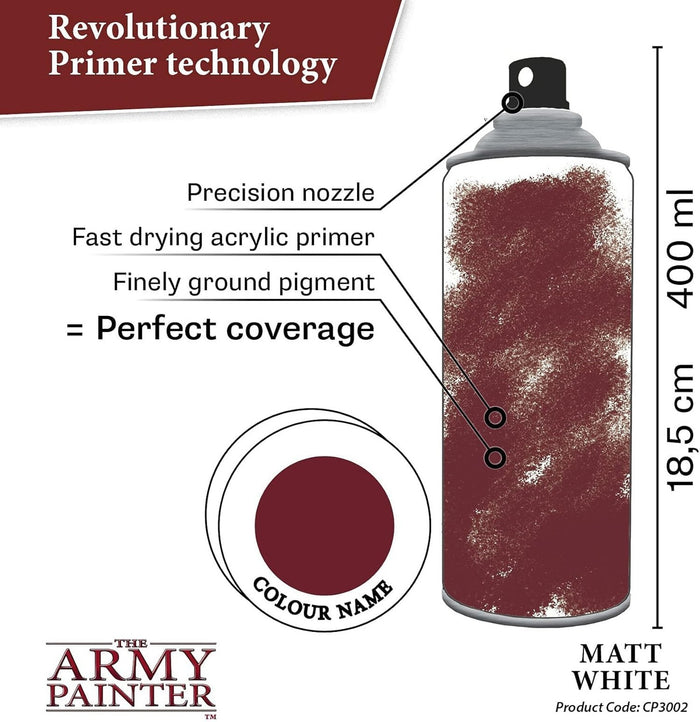 The Army Painter Color Primer: Matt White 400ml Spray