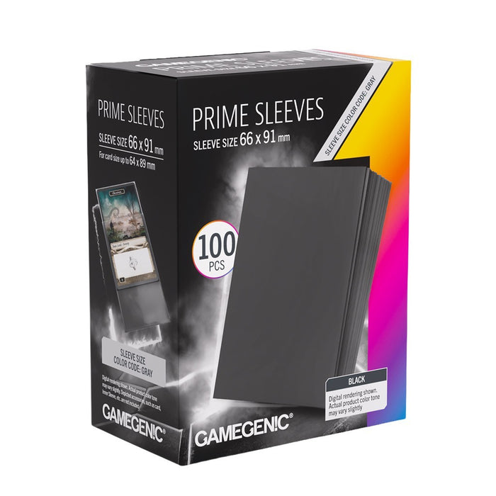 GameGenic Prime Standard Size Card Sleeves: Black (100 Count)