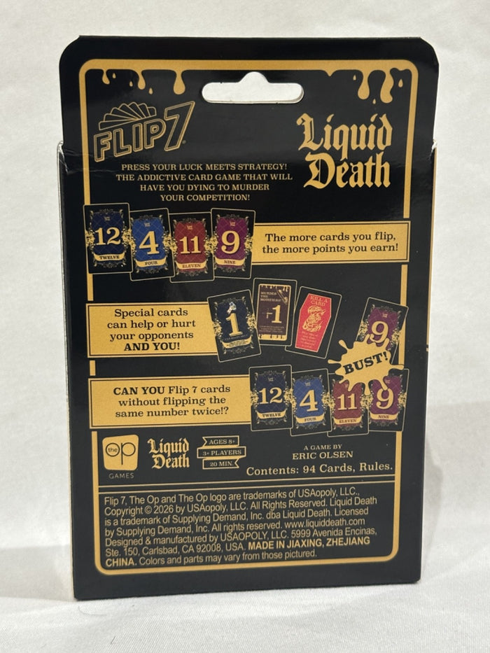 The OP Games Flip 7: Liquid Death Edition Card Game
