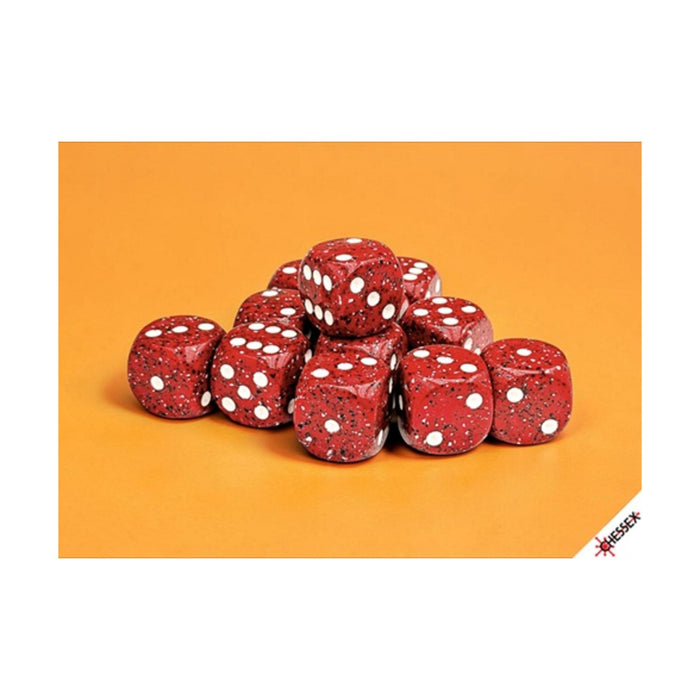 Chessex Speckled Dice d6 16mm: Lava Stone (12 Pack)
