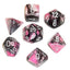 Chessex Mini Polyhedral Dice Set: Gemini Black-Pink/White