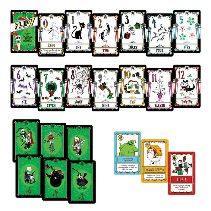 USAopoly Flip 7 Card Game: Disney Tim Burton's The Nightmare Before Christmas