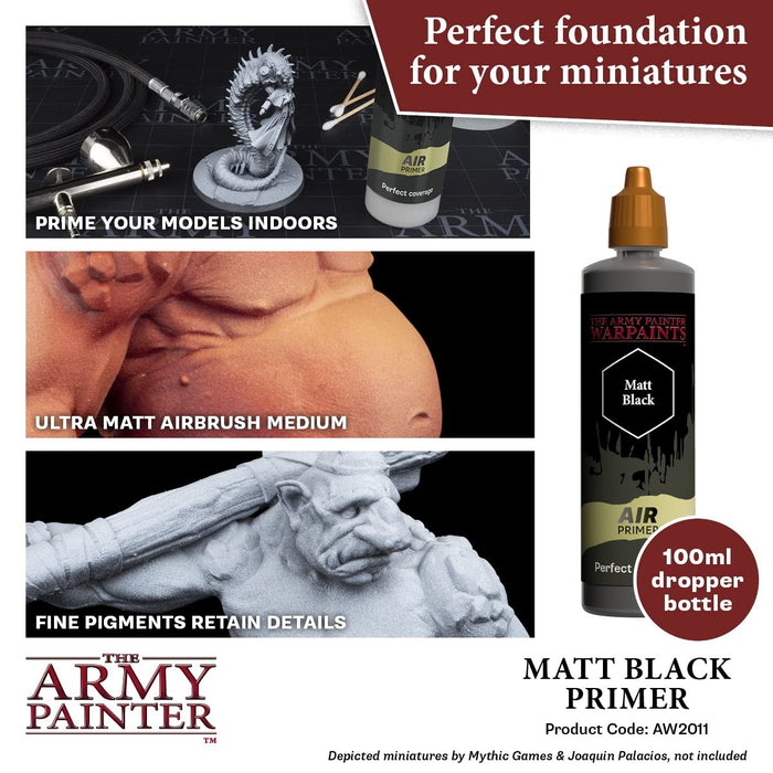 The Army Painter Warpaints Air Primer Matt Black 100ml Airbrush Paint