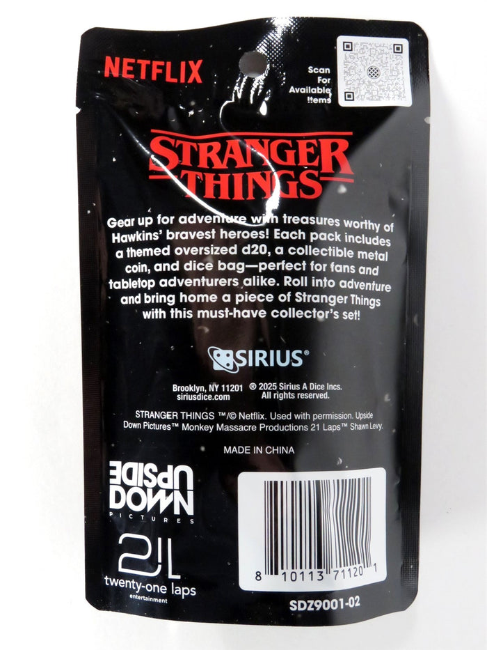 Stranger Things Treasure Packs Oversize D20 Coin Dice Bag Booster