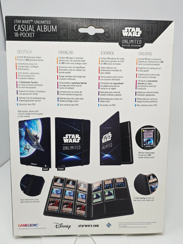GameGenic Star Wars: Unlimited - Casual Album 18 Pocket Deck Box: Blue