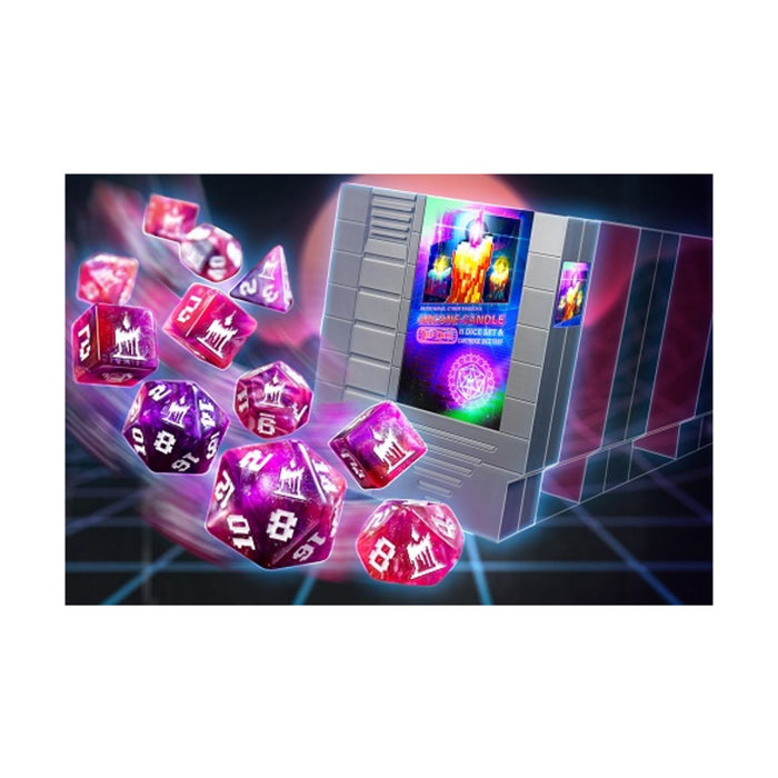Infinite Black Poly Dice Set: Arcane Candle (11 Pieces)