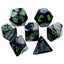 Chessex Mini Polyhedral Dice Set: Gemini Black Grey/Green