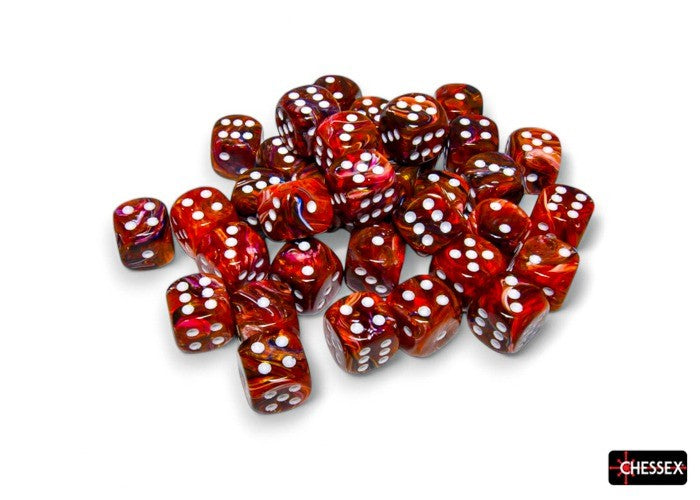 Chessex 36D6 Dice Set: Festive Symphony & White