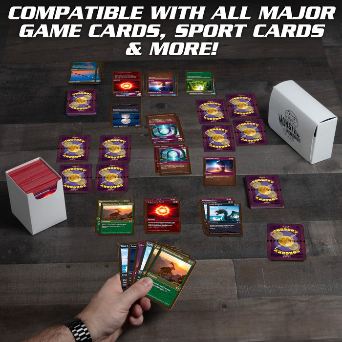 Magnetic Double Deck Box: Yellow - Holds 150 TCG Cards with Self-Locking Closure