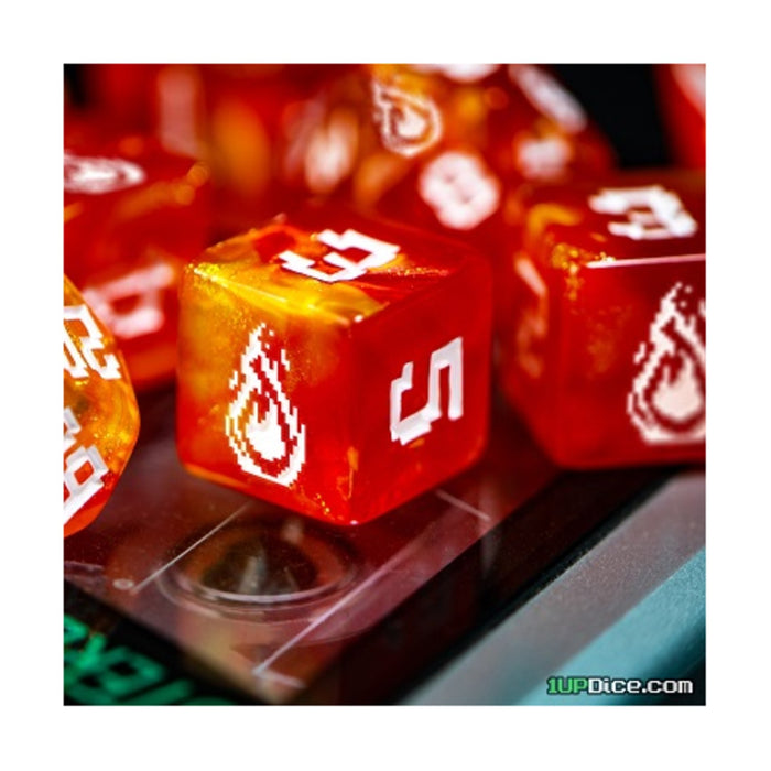 Infinite Black Poly Dice Set: Fireball (11 Piece)