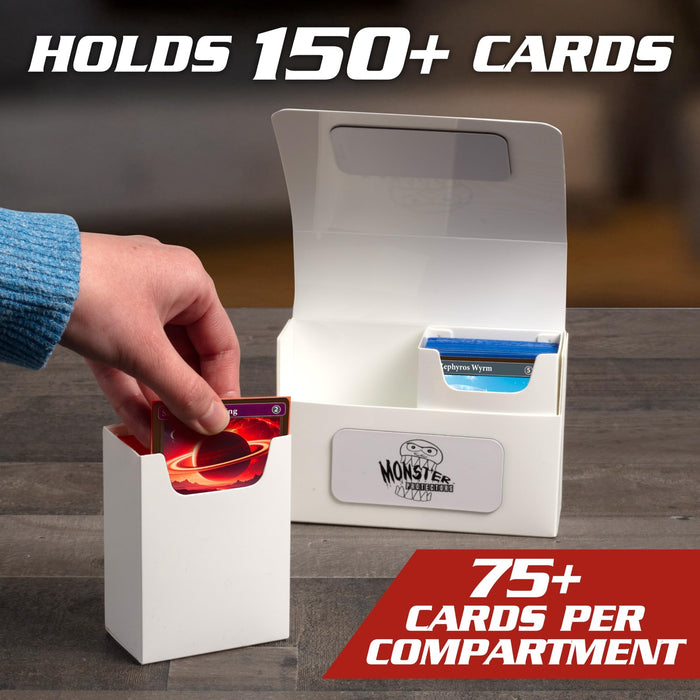 Magnetic Double Deck Box: Yellow - Holds 150 TCG Cards with Self-Locking Closure